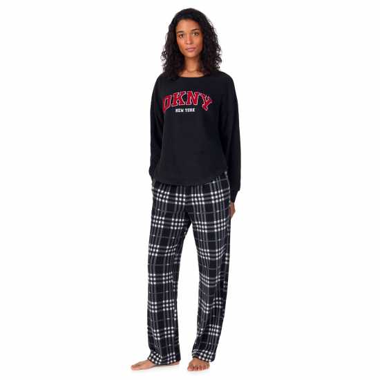 Dkny Crew Pjset Ld54 Black Check Dkny Crew Pjset Ld54 Black Check