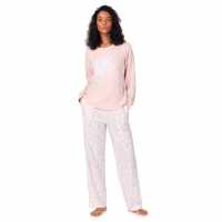 Dkny Crew Pjset Ld54 Pink Letters 