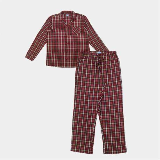 Linea Mens Button Up Flannel Pyjama Set  
