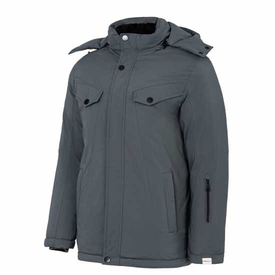 Lee Cooper Men's Quilted Padded Puffer Jacket Сиво Lee Cooper Men's Quilted Padded Puffer Jacket Сиво Мъжки якета и палта