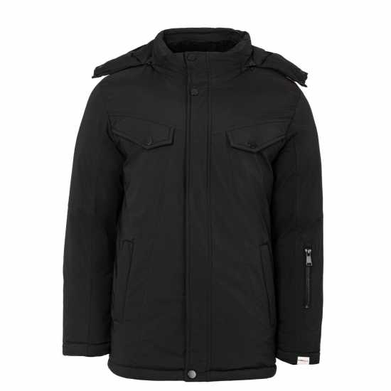 Lee Cooper Men's Quilted Padded Puffer Jacket Черно Lee Cooper Men's Quilted Padded Puffer Jacket Черно