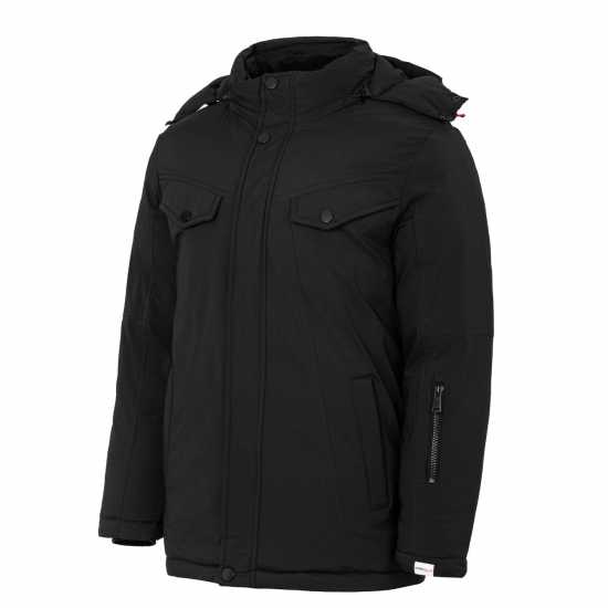 Lee Cooper Men's Quilted Padded Puffer Jacket Черно Lee Cooper Men's Quilted Padded Puffer Jacket Черно