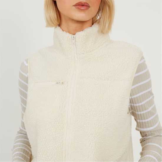 Brave Soul Bs Womens Full Zip Fleece Gilet With Pocket Detail Brave Soul Bs Womens Full Zip Fleece Gilet With Pocket Detail
