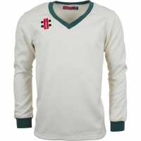 Gray Nicolls Unisex Kids' Cricket Jumper Кремаво/Зелено 