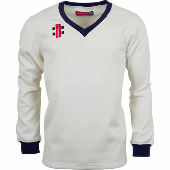 Gray Nicolls Unisex Kids' Cricket Jumper Кремаво/Морско синьо 