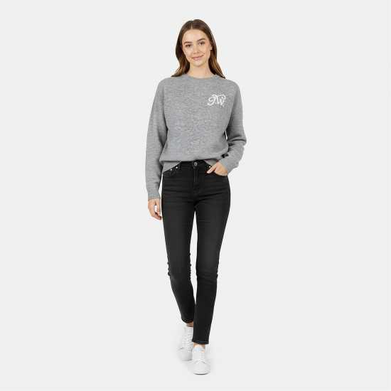 Блуза С Обло Деколте Jack Wills Men's Initial Long Sleeve Oversized Fit Crew Neck Jumper Сив марл 