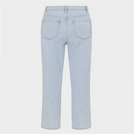 Cross Embroidered Wide Leg Jean  