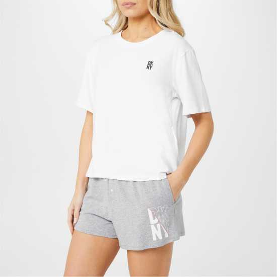 Dkny Short Sleeve Top And Boxer Set  Дамски пижами
