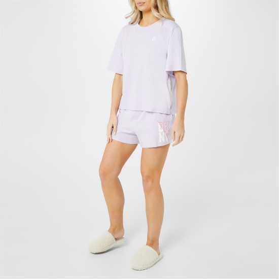 Dkny Short Sleeve Top And Boxer Set Orchid Дамски пижами