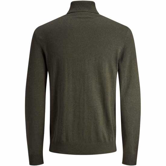 Блуза С Висок Врат Knitted Roll Neck Jumper Olive Night 
