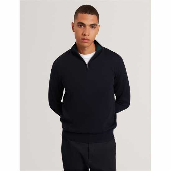 Ted Baker Блуза С Обло Деколте Men's Merino Half Zip Crew Neck Jumper  