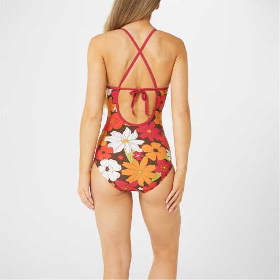 Slazenger Thinstrap Swimsuit Womens Floral Дамски бански