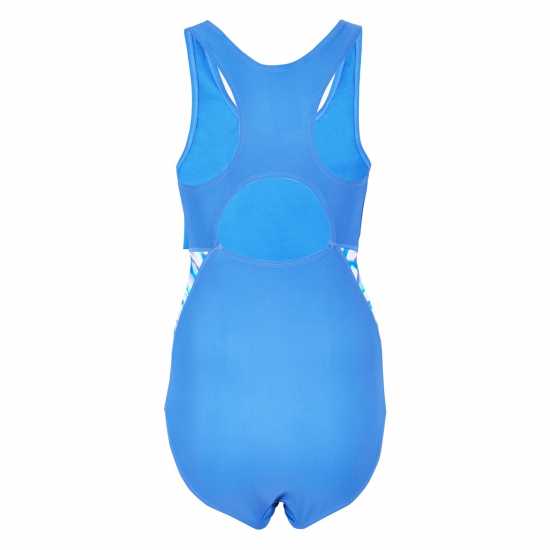 Slazenger Splice Racerback Swimsuit Womens Blue/Purple Дамски бански