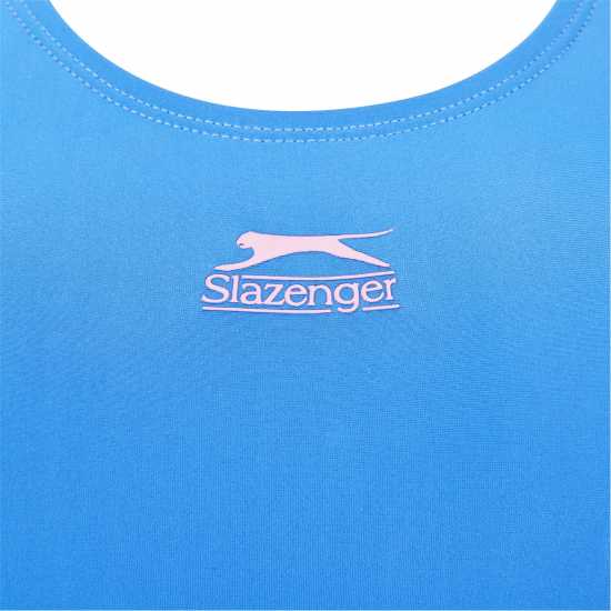 Slazenger Splice Racerback Swimsuit Womens Blue/Purple Дамски бански