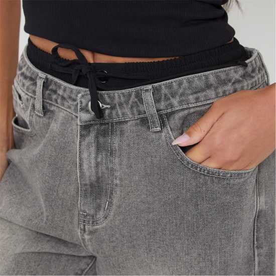 Double Waistband Cargo Jean  