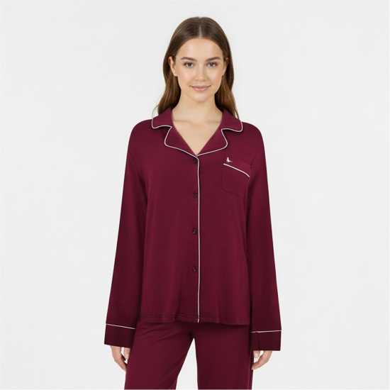 Jack Wills Women's Jw Modal Long Sleeve Pyjama Set Вино 