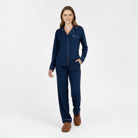 Jack Wills Women's Jw Modal Long Sleeve Pyjama Set Морска синьо 