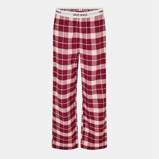 Jack Wills Flnnl Sleep Trsr Ld54 Wine/Pink 
