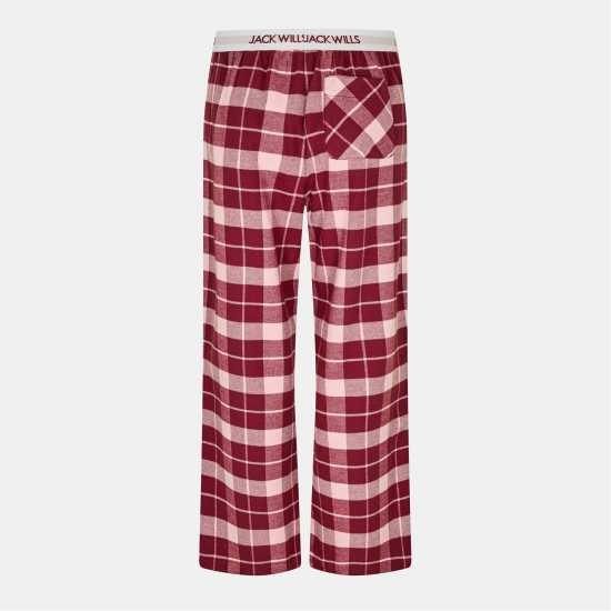 Jack Wills Flnnl Sleep Trsr Ld54 Wine/Pink 