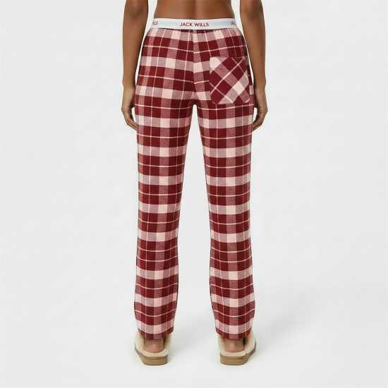 Jack Wills Women's Flannel Pyjama Trousers Вино/Розово 