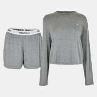 Jack Wills Waistbnd Shortset Ld54 Сив марл 