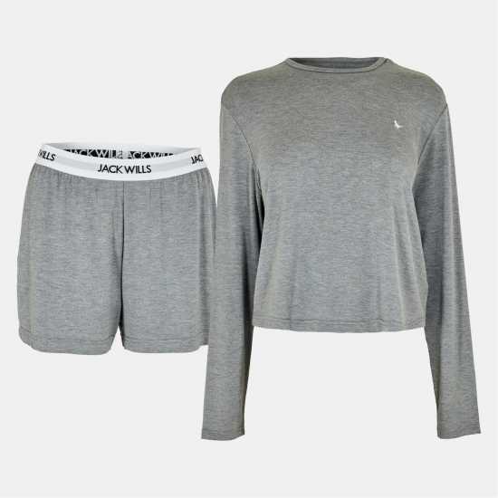 Jack Wills Waistbnd Shortset Ld54 Сив марл 