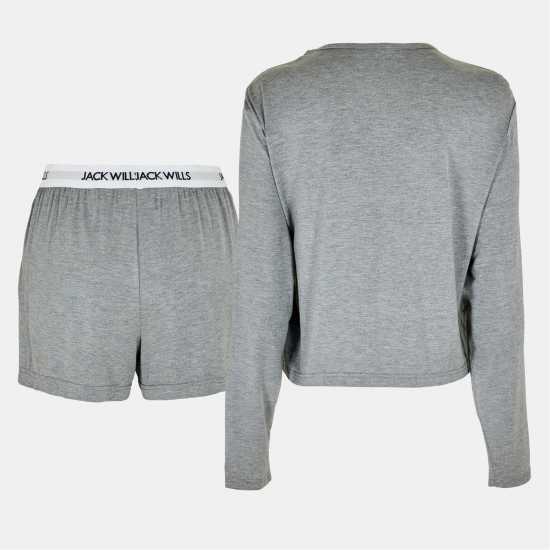 Jack Wills Waistbnd Shortset Ld54 Сив марл 