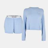Jack Wills Waistbnd Shortset Ld54 Брунера Синьо 
