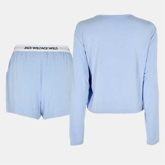 Jack Wills Waistbnd Shortset Ld54 Брунера Синьо 