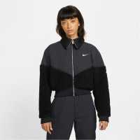 Nike Дамско Яке Clash Sherpa Jacket Womens Black Дамски грейки