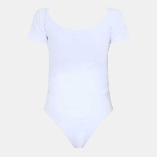 Brave Soul Womens T-Shirt Bodysuit With Gathered Chest Detail Бяло 