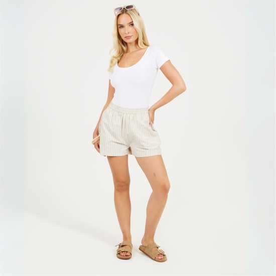 Brave Soul Womens T-Shirt Bodysuit With Gathered Chest Detail Бяло 