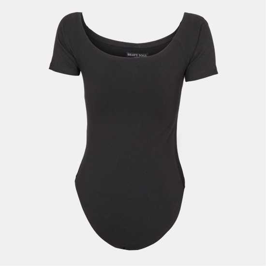 Brave Soul Bodysuit With Gathered Detail Черно Brave Soul Bodysuit With Gathered Detail Черно