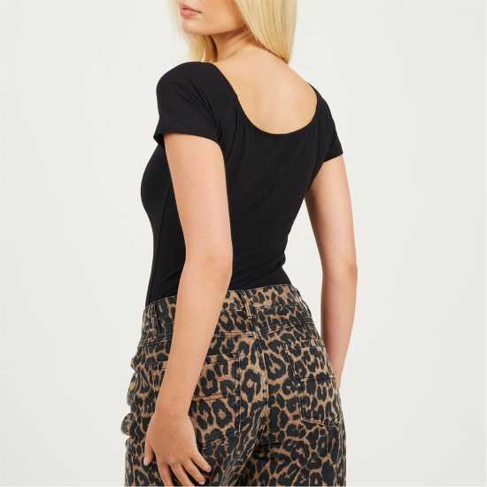 Brave Soul Bodysuit With Gathered Detail Черно Brave Soul Bodysuit With Gathered Detail Черно