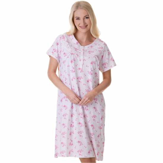 Camille 100% Cotton Luxury Porcelain Floral Short Sleeve Nightdress  Дамски пижами
