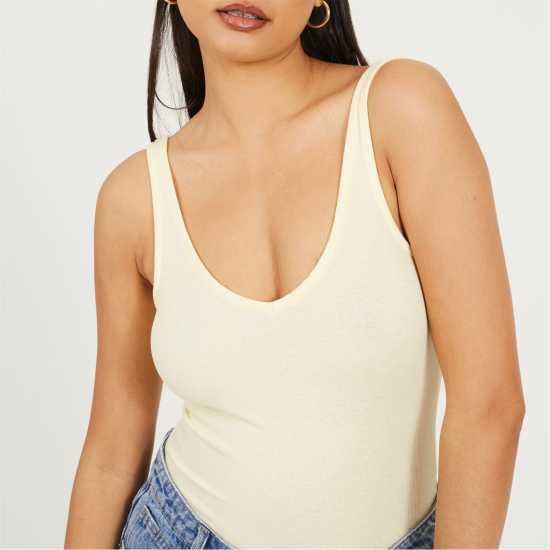 Brave Soul V-Neck Vest Bodysuit Лимонада 