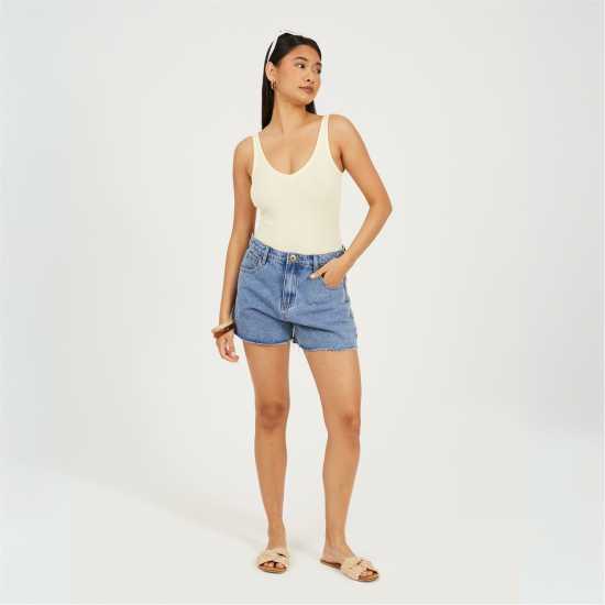 Brave Soul V-Neck Vest Bodysuit Лимонада 