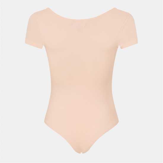 Brave Soul Square Neck T-Shirt Bodysuit Розово-прасковен Brave Soul Square Neck T-Shirt Bodysuit Розово-прасковен
