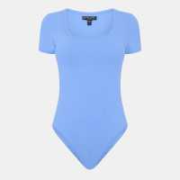 Brave Soul Square Neck T-Shirt Bodysuit Ванилово синьо 