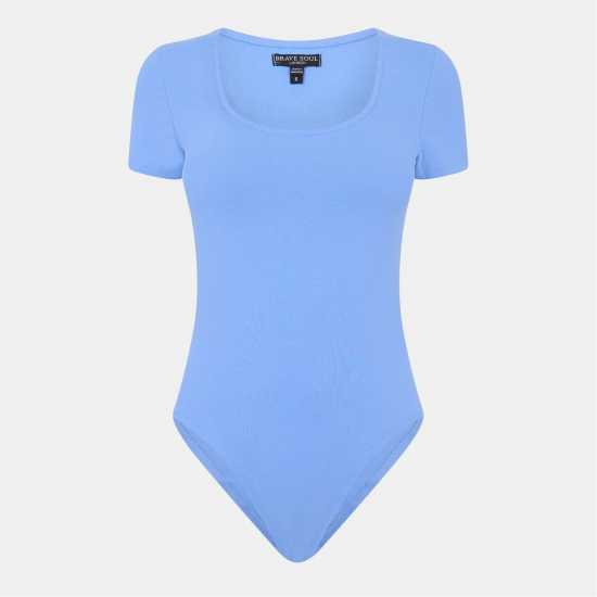 Brave Soul Square Neck T-shirt Bodysuit Ванилово синьо Brave Soul Square Neck T-Shirt Bodysuit Ванилово синьо