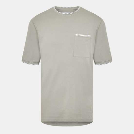 Threadbare Men's Perth Knitted Top Сиво/Екрю 