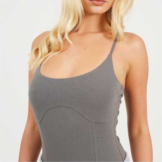 Brave Soul Vest Bodysuit Сланина 