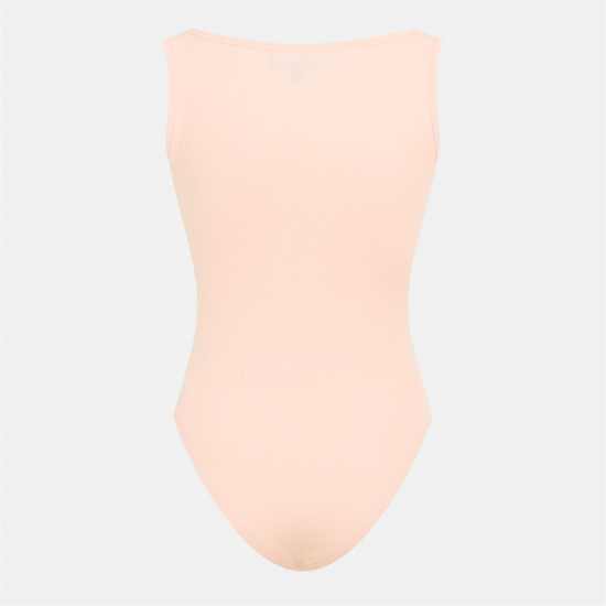 Brave Soul Vest Style Notch Neck Bodysuit Розово-прасковен Brave Soul Vest Style Notch Neck Bodysuit Розово-прасковен