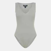 Brave Soul Vest Style Notch Neck Bodysuit Светло салата 