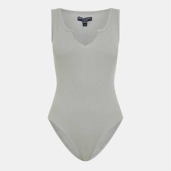 Brave Soul Vest Style Notch Neck Bodysuit Светло салата Brave Soul Vest Style Notch Neck Bodysuit Светло салата