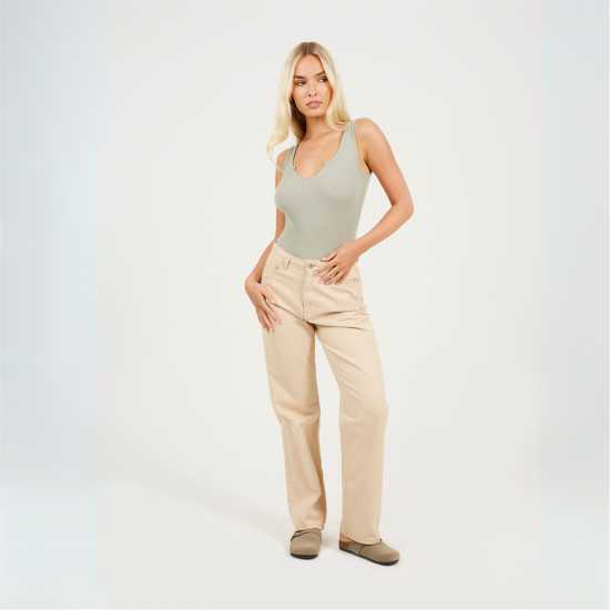 Brave Soul Vest Style Notch Neck Bodysuit Светло салата Brave Soul Vest Style Notch Neck Bodysuit Светло салата