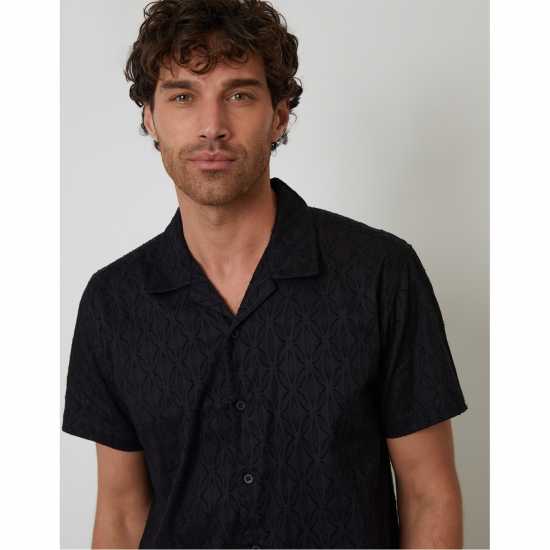 Threadbare Sht Ss Acot Sn99 Black Мъжки ризи