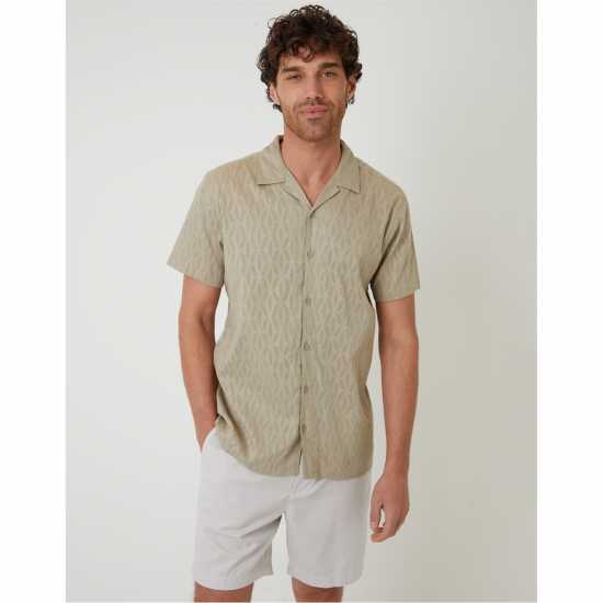 Threadbare Sht Ss Acot Sn99 Stone Мъжки ризи