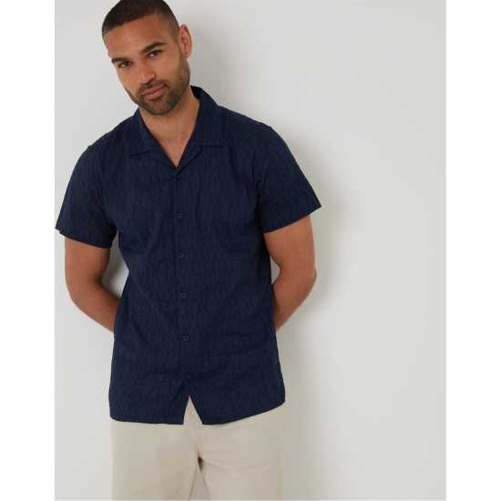 Threadbare Sht Ss Acot Sn99 Navy Мъжки ризи