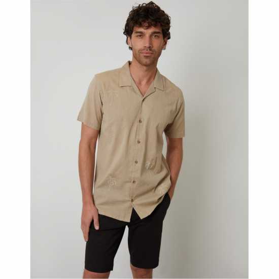 Threadbare Sht Ss Sago Sn99 Stone Мъжки ризи